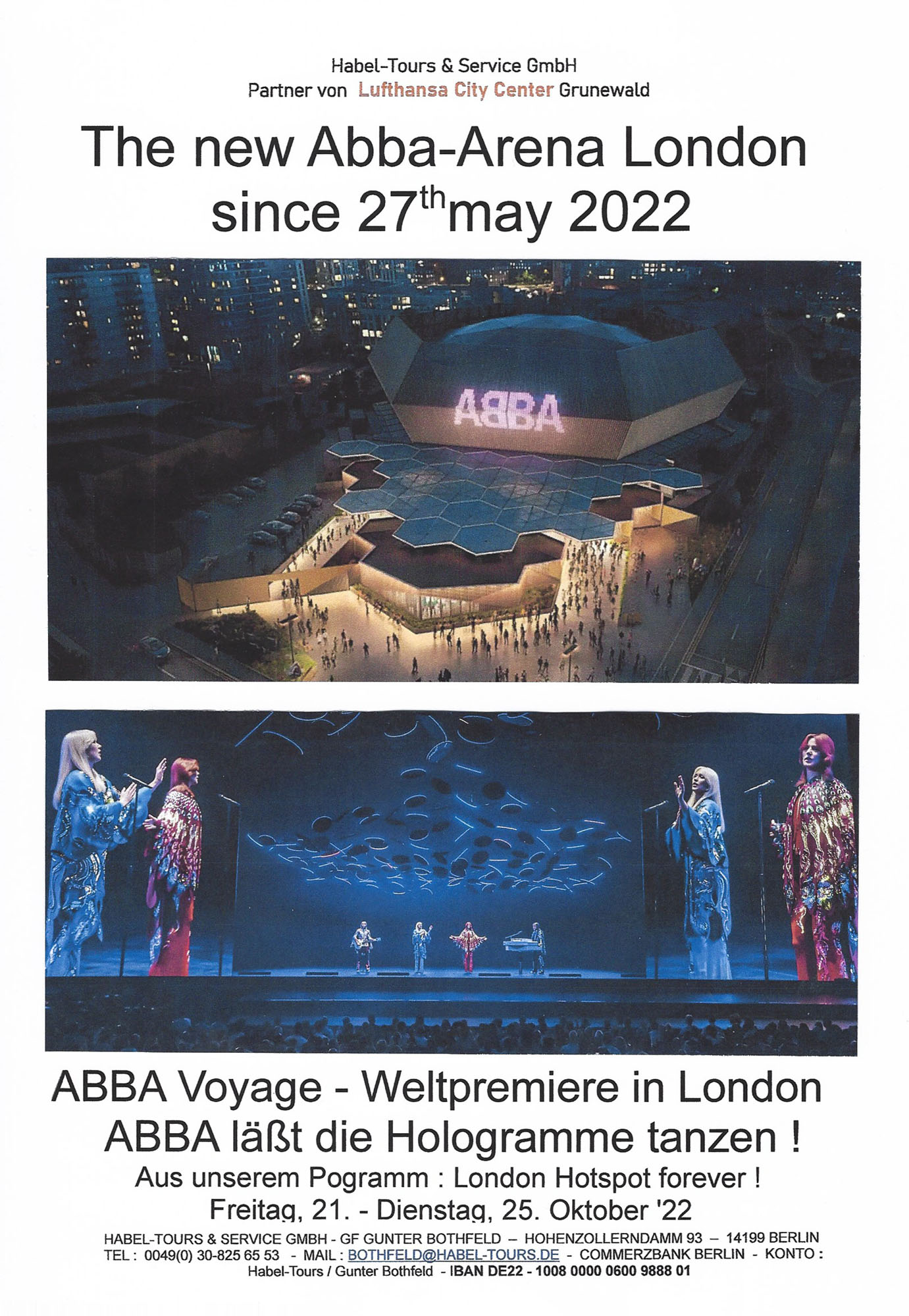 Teaserplakat für ABBA-Konzert